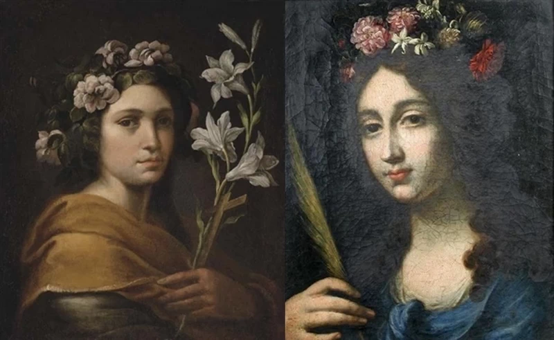 Santa Dorotea coronata di rose e con la palma del martirio